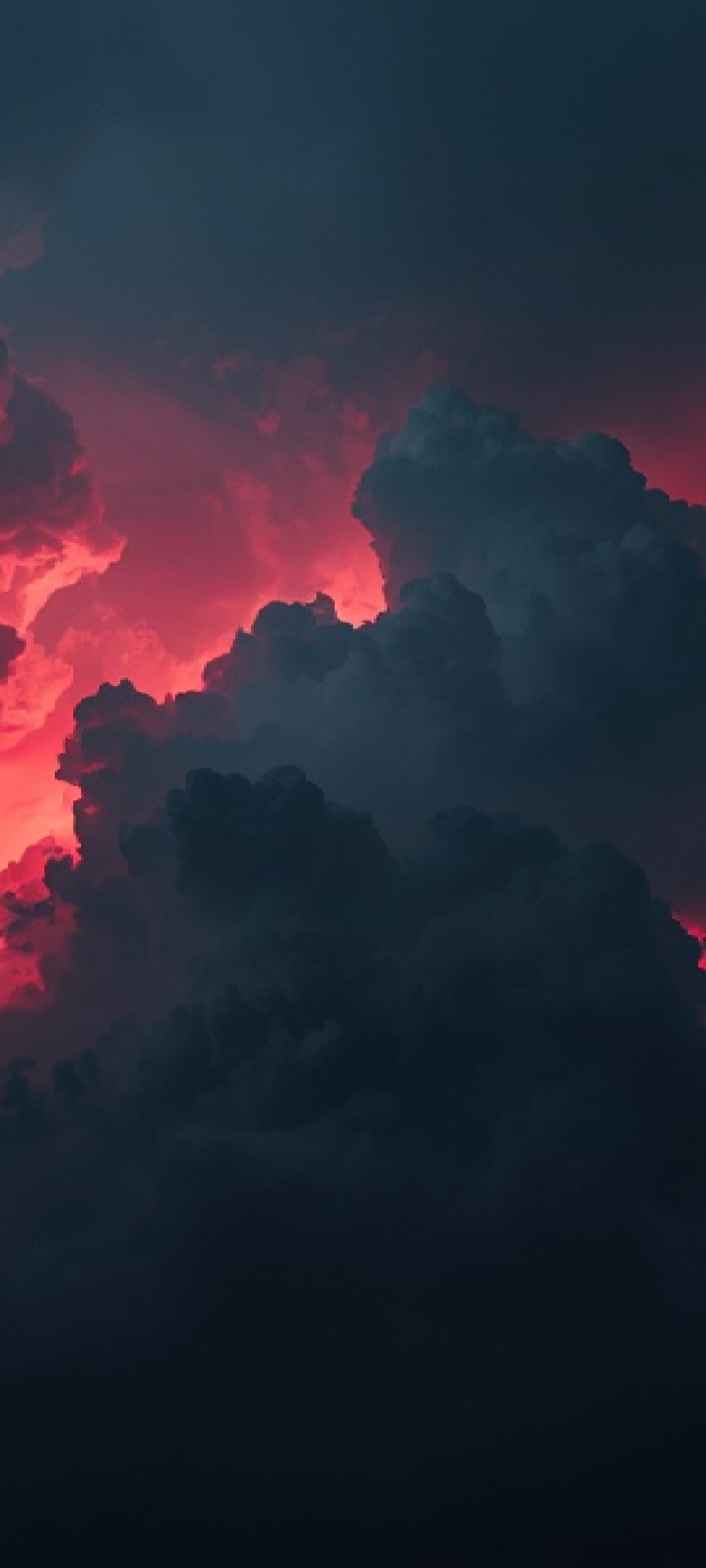 Stormy clouds with neon edge lightning mobile